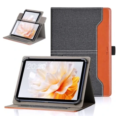 Abbildung von DLveer Universal Hülle für Teclast P50/Teclast M50/Teclast T50/Blackview Tab90 WiFi 11 Zoll/Honor Pad X8a,Drehbare PU Leder Mehrfachwinkel Ständer Tablet 10 Zoll Zoll,Schwarz