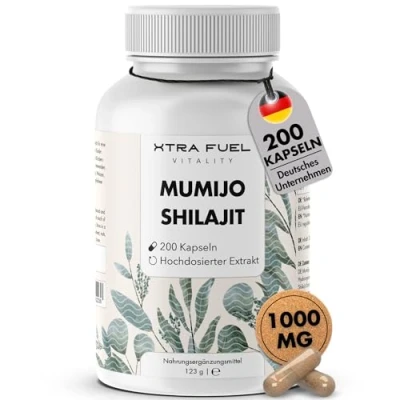 Abbildung von XTRA FUEL Shilajit Kapseln 200x Mumijo Preis Leistungs Sieger Kapseln, 123 g