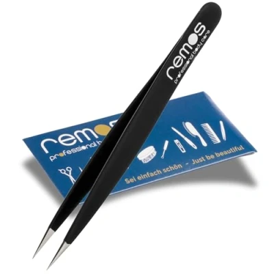 Abbildung von REMOS Splitterpinzette Edelstahl [INOX] rostfrei 9.5 cm feine Spitze schwarz