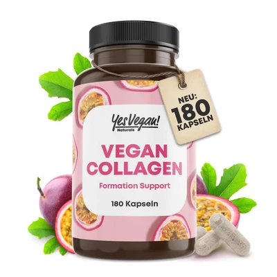 Abbildung von Vegan Collagen (180 Kapseln) mit Aminosäuren, Vitamin A C E, Biotin, Silicium, Zink und Mangan 1x180 St