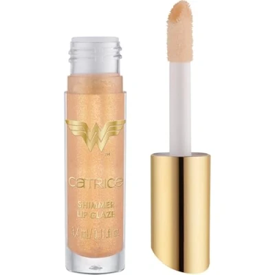 Abbildung von Catrice Wonder Woman Shimmer Lip Glaze, Lipgloss, Nr. 010, Nude, mit Ölen, glänzend, schimmernd, vegan, ohne Parabene, Mikroplastikpartikel, Nanopartikel frei, 1er Pack (3.4ml)