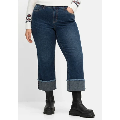 Abbildung von Sheego 7/8 Jeans Straight Leg, Damen, Größe: 40, Dark blue denim