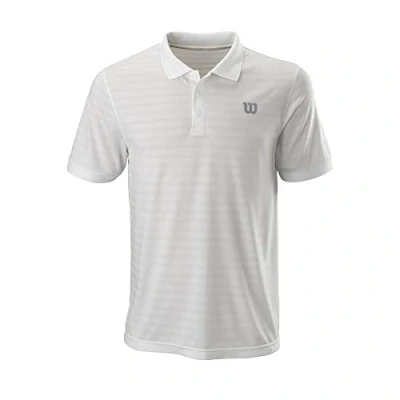 Abbildung von Wilson Herren Poloshirt, STRIPE POLO, Polyester, Weiß, Größe XL, WRA789703XL