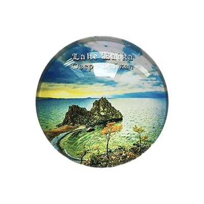 Abbildung von 3D Baikalsee Russland Kühlschrank Kühlschrankmagnet Kristallglas Handgemachte Tourist Travel Souvenir Sammlung Geschenk Whiteboard Magnetic Sticker Home Decoration