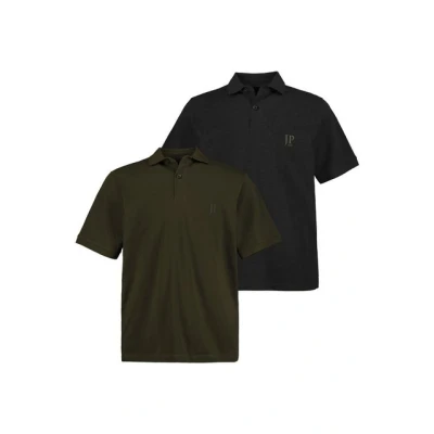 Abbildung von JP1880 2ERPACK Seitenschlitze Regular FIT Poloshirt, Herren, Größe: 4XL, Kaki, anthracite