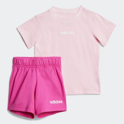 Abbildung von adidas Performance Essentials Infant Unisex SET Tshirt print für Kinder, Größe: 104, Clear pink/white