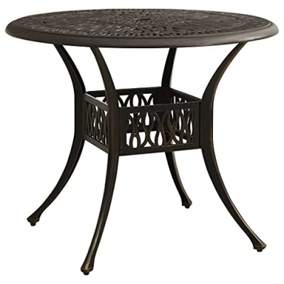Abbildung von vidaXL Gartentisch mit Schirmloch Terrassentisch Balkontisch Esstisch Tisch Gartenmöbel Outdoor Terrasse Bronzen 90x90x74cm Aluminiumguss