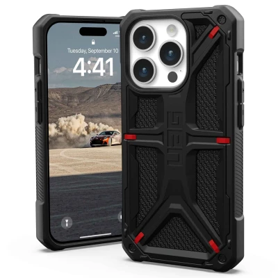 Abbildung von Apple iPhone 15 Pro Hülle Kunststoff UAG Hard Case/Backcover Handyhülle Schwarz Shockproof/Stoßfest