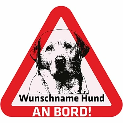 Abbildung von Indigos UG Namensaufkleber Hund Labrador Aufkleber mit Namen &amp; Wunschtext individuell personalisiert Auto Motorrad LKW