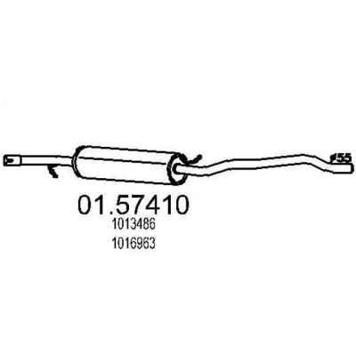 Abbildung von MTS 01.57410 Mittelschalldämpfer 1830 VOLKSWAGEN: Sharan I, FORD: Galaxy Mk1 MPV, SEAT: Alhambra I