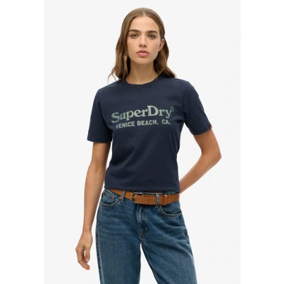 Abbildung von Superdry Venue Tshirt print, Damen, Größe: 34, Eclipse navy