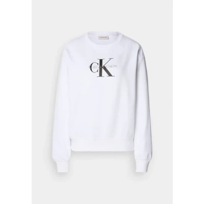 Abbildung von Calvin Klein Jeans Monologo Sweatshirt, Damen, Größe: Small, Brilliant white