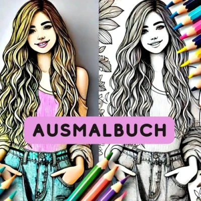 Abbildung von cooles Mädchen Ausmalbuch: Das perfekte Geschenk für und Teenager ab 8 Jahre Kreativität Entspannung 35 schöne Motive zum Ausmalen Kinder