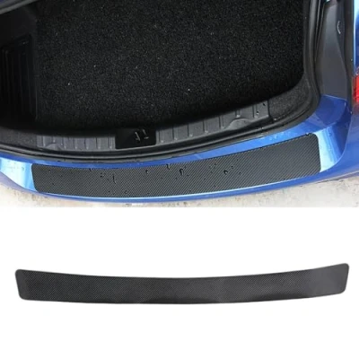 Abbildung von Ladekantenschutz Stoßstangenschutz Kohlefaser Aufkleber für Cupra TAVASCAN ab 2024 Auto Einstiegsleisten Schutzfolie AntiKratz, Black,100X9CM