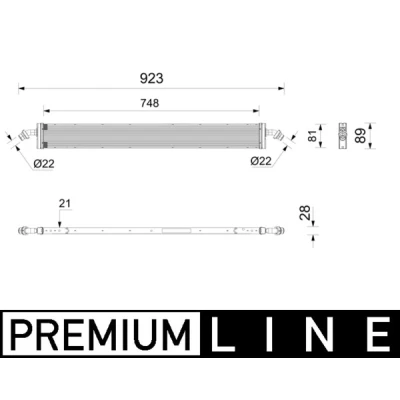 Abbildung von MAHLE ORIGINAL CR 2807 000P Kühler, Motorkühlung Aluminium 748mm 81mm 21mm Kühlrippen gelötet MERCEDES BENZ: A Klasse, CLA Coupe