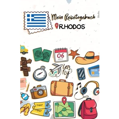Abbildung von Mein Reisetagebuch Rhodos: Kinder Reise Journal Aktivitätsbuch zum Ausfüllen, Malen und Einkleben Urlaubstagebuch Selberschreiben für Mädchen Jungen