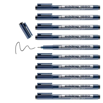 Abbildung von edding 1880 drawliiner 0.7 zwart 10ST 0,7 mm / 4 188007001