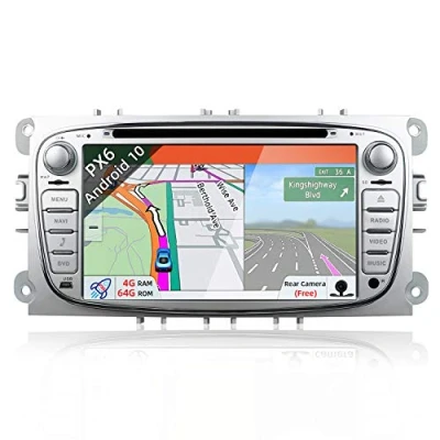 Abbildung von JOYX PX6 Android 10 Autoradio Passt für Ford Focus/Mondeo/S Max/C Max/Galaxy GPS 2 Din Rückfahrkamera Canbus KOSTENLOS 4G+64G 7 Zoll Unterstützen DAB+ Lenkradsteuerung 4G WiFi Bluetooth RDS