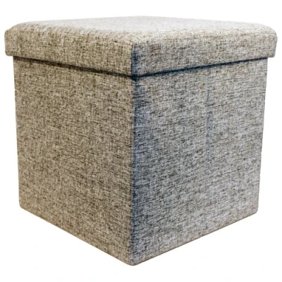 Abbildung von ECHTWERK Sitzwürfel, Storecube, Polsterhocker mit Stauraum, Faltbare Aufbewahrungsbox, Fußhocker, klappbar, Funktion als Beistelltisch, Abnehmbarer Deckel, Strukturstoff, grau, Circa 38 x cm