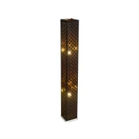Abbildung von Globo Stehlampe Wohnzimmer Stehleuchte schwarz Blatt gold Textil Dekor