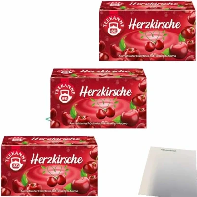 Abbildung von usy Bundle für Teekanne Früchtetee Herzkirsche 3er Pack (3x45g Packung) + Block