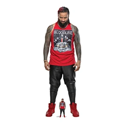 Abbildung von STAR CUTOUTS SC4167 Jimmy USO WWE Pappaufsteller in Lebensgröße mit Mini Ständer perfekt für Fans und Sammler, ideal Party Themen