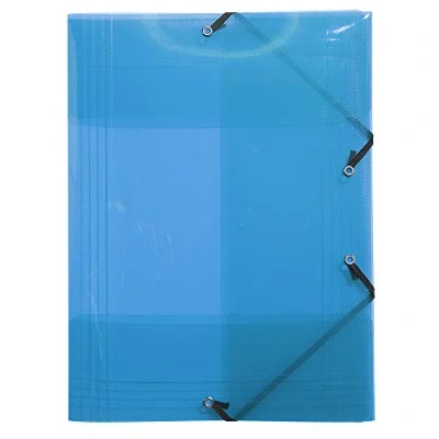 Abbildung von Exacompta 56701E Einschlagmappe Crystal. Aus transparentem Kunststoff DIN A4 mit 2 Gummizügen und 3 Klappen 1 Stück Zufallsfarbe Sammelmappe Dokumentenmappe ideal für Büro Schule