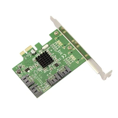 Abbildung von KALEA INFORMATIQUE PCI Express PCIe x1 Controller Karte zu 4 Port SATA 3 6G mit Marvell 88SE9215 Chipsatz.