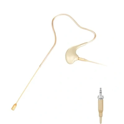 Abbildung von KIMAFUN Ohrset Mikrofon Headset Einzel Ohrhörer Ohrbügel, Über dem Ohr Hängendes Kondensatormikrofon Kompatibel mit Senn_heiser Wireless System Bodypack Sender, Beige, HC 830 C2