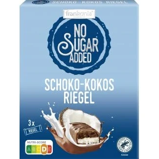 Abbildung von frankonia CHOCOLAT NO SUGAR ADDED Schoko Kokos Riegel, 100 g (3x33 g)