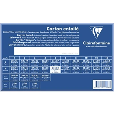 Abbildung von Clairefontaine 34003C Leinwand (3 mm, Querformat, 35 x 24 cm, ideal für Nasstechniken, praktisch und einfach zu verwenden) weiß