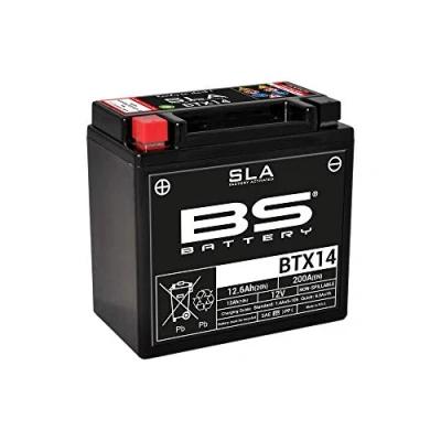 Abbildung von BS Battery 300681 BTX14 AGM SLA Motorrad Batterie, Schwarz
