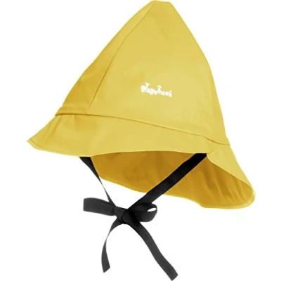 Abbildung von Playshoes Unisex Kinder Regen mütze Gefüttert Wind Und Wasserdichter Regenhut Regenbekleidung, Gelb Baumwollfutter, 47 EU