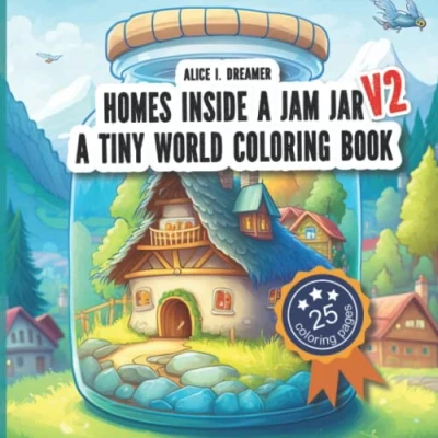 Abbildung von Homes Inside A Jam Jar V2 Tiny World Coloring Book: Cute and Adorable Houses Experience For Adults, Teens Kids