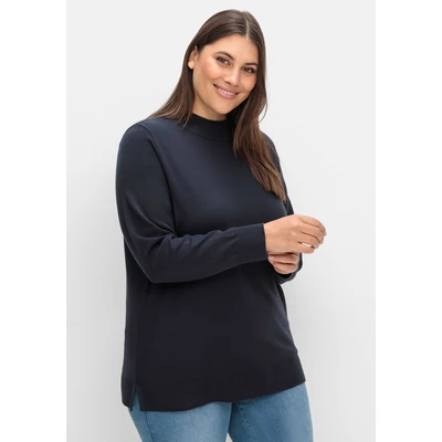 Abbildung von Sheego Strickpullover &quot;Große Größen&quot;, mit geripptem Stehkragen und Seitenschlitzen