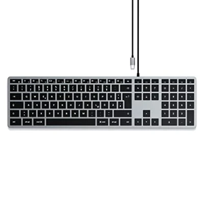Abbildung von Satechi Slim W3 USB C Kabel Tastatur mit Rücklicht QWERTZ ST UCSW3M DE
