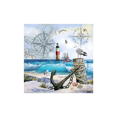 Abbildung von Ambiente Luxury Paper Products Papierserviette 20 Servietten Anchorage 33x33cm, (20 St)