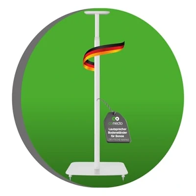 Abbildung von conecto höhenverstellbarer Lautsprecherständer für SONOS ONE® und ONE SL®, Wandabstand 25cm, Traglast 3kg, weiß