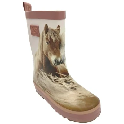 Abbildung von maximo Mittelschaft Gummistiefel ohne Stulpe aus Naturkautschuk + Textil Futter Modell/Muster Wahl (3252 Pferd, EU Schuhgrößensystem, Grundschulkind, Numerisch, M, 28)
