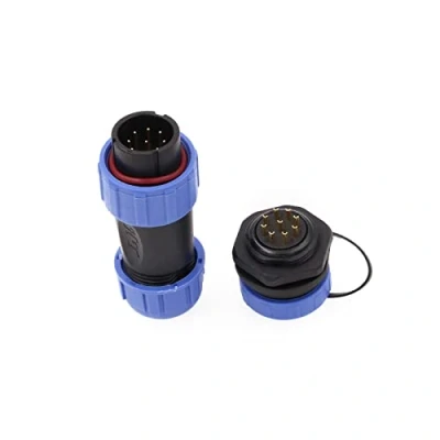 Abbildung von ZBLZGP HE21 9 Pin Stecker 5A 8 12mm Kabel IP68 Wasserdichter Buchse Luftfahrt kreisförmige industrielle LED Beleuchtung