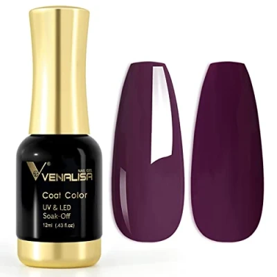 Abbildung von VENALISA UV Nagellack Gellack dunkellila farben,Gel Nail Polish Soak Off Nägel Farbgel Kit deep purple Gel für Nageldesign Maniküre 12ml
