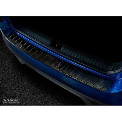 Abbildung von Avisa Schwarz Edelstahl Heckstoßstangenschutz kompatibel mit Skoda Kamiq 2019 &#039;Ribs&#039;