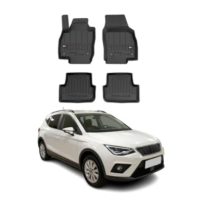 Abbildung von Fußmatten Gummimatten kompatibel mit Seat Arona 2017 2023 OMAC Premium 3D Schwarz TPE Gummi