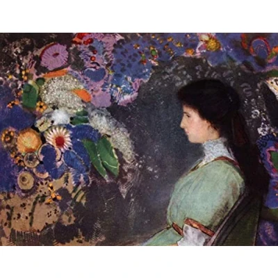 Abbildung von Zhyaunz DIY 5D Diamond Painting Odilon Redon Frau Bilder Stickerei Kreuzstich Strass Full Round Drill Mosaik Art Decor 40x50cm