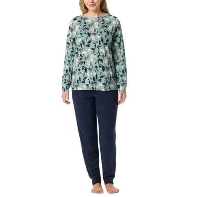 Abbildung von Schiesser Damen Schlafanzug Set lang mit Bündchen Modal Baumwolle Mix Comfort Nightwear Pyjamaset, Multicolor 4_182019, 36