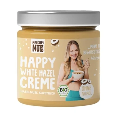 Abbildung von Naughty Nuts Bio Happy White Hazel Creme Vegane, 100% Natürlich, Ohne Palmöl &amp; Zucker 250g