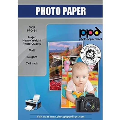 Abbildung von PPD Inkjet 40 x Fotokarten 5x7&quot; (ca. 13x18cm) 230 g/m2 Fotopapier Matt speziell beschichtet für alle Tintenstrahldrucker 61