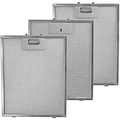 Abbildung von SPARES2GO Universal Dunstabzugshaube Metall Mesh Fettfilter für Küche Vent (3 Filter, Silber, 300 x 240 mm)