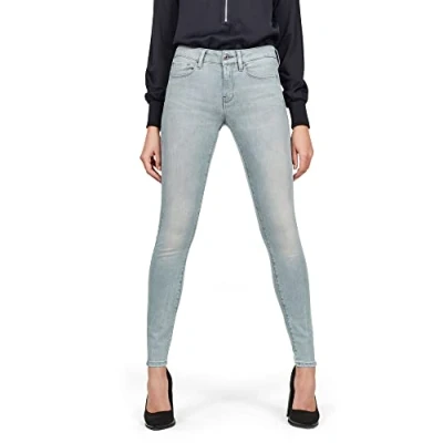 Abbildung von G STAR RAW Damen 3301 Mid Waist Skinny Jeans, Blau (medium aged D05700 9882 071), 26W / 32L
