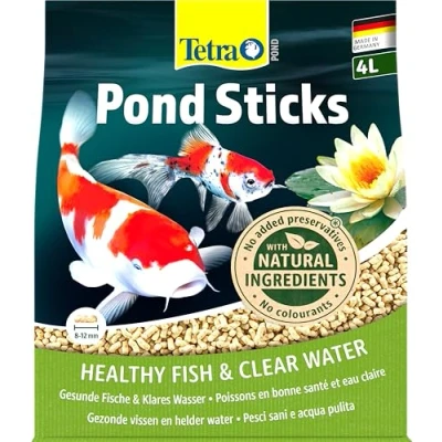 Abbildung von Tetra Pond Sticks Fischfutter für alle Teichfische, unterstützt gesunde Fische und klares Wasser im Teich, 4 L Beutel